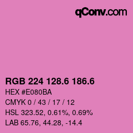 カラーコード: RGB 224 128.6 186.6 | qconv.com