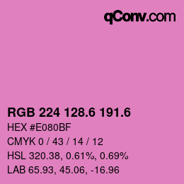 カラーコード: RGB 224 128.6 191.6 | qconv.com