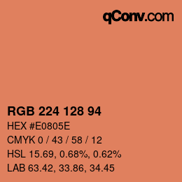 Color code: RGB 224 128 94 | qconv.com