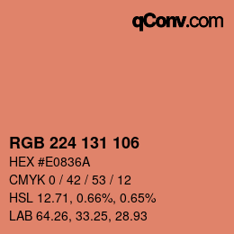 Color code: RGB 224 131 106 | qconv.com