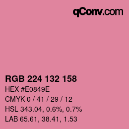 Color code: RGB 224 132 158 | qconv.com