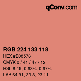 Color code: RGB 224 133 118 | qconv.com