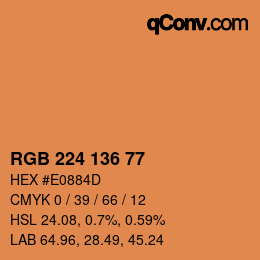 Farbcode: RGB 224 136 77 | qconv.com