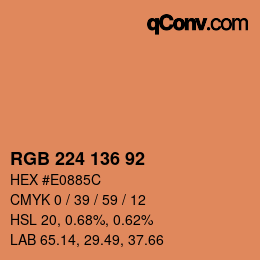 Color code: RGB 224 136 92 | qconv.com