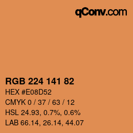 Farbcode: RGB 224 141 82 | qconv.com