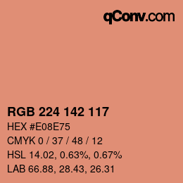 Color code: RGB 224 142 117 | qconv.com