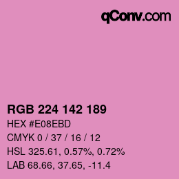 カラーコード: RGB 224 142 189 | qconv.com