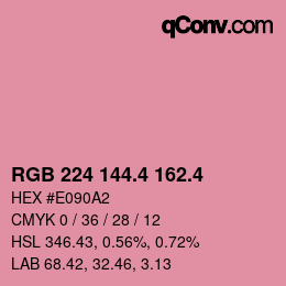 カラーコード: RGB 224 144.4 162.4 | qconv.com