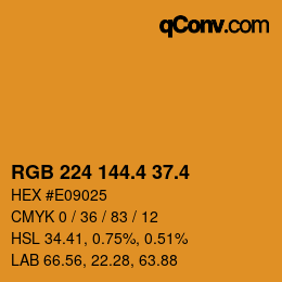 カラーコード: RGB 224 144.4 37.4 | qconv.com