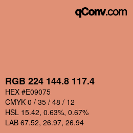 カラーコード: RGB 224 144.8 117.4 | qconv.com