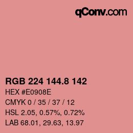 Color code: RGB 224 144.8 142 | qconv.com