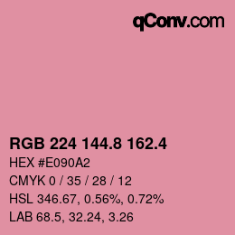 カラーコード: RGB 224 144.8 162.4 | qconv.com