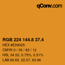カラーコード: RGB 224 144.8 37.4 | qconv.com