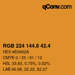 カラーコード: RGB 224 144.8 42.4 | qconv.com