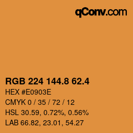 カラーコード: RGB 224 144.8 62.4 | qconv.com