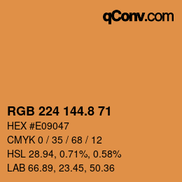 カラーコード: RGB 224 144.8 71 | qconv.com