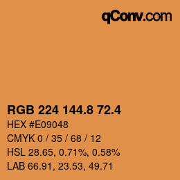 カラーコード: RGB 224 144.8 72.4 | qconv.com