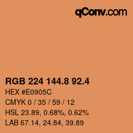 カラーコード: RGB 224 144.8 92.4 | qconv.com