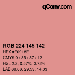 Color code: RGB 224 145 142 | qconv.com