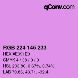 Color code: RGB 224 145 233 | qconv.com