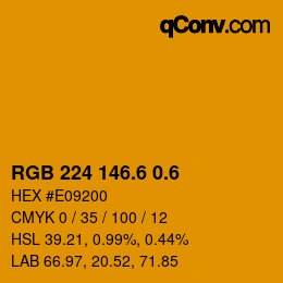 カラーコード: RGB 224 146.6 0.6 | qconv.com