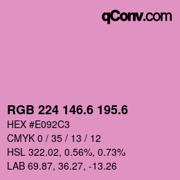 カラーコード: RGB 224 146.6 195.6 | qconv.com