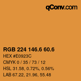 カラーコード: RGB 224 146.6 60.6 | qconv.com
