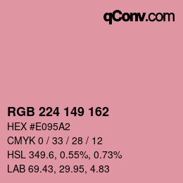 Color code: RGB 224 149 162 | qconv.com