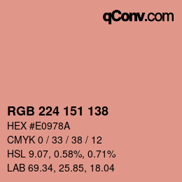 Color code: RGB 224 151 138 | qconv.com