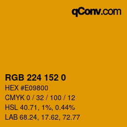 Color code: RGB 224 152 0 | qconv.com