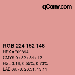 カラーコード: RGB 224 152 148 | qconv.com