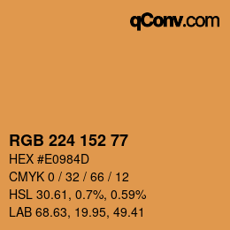 Código de color: RGB 224 152 77 | qconv.com