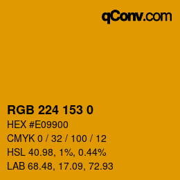 Color code: RGB 224 153 0 | qconv.com