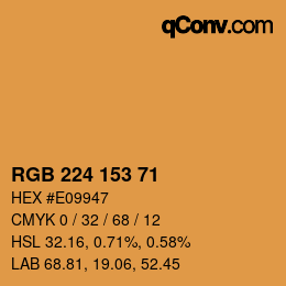 Color code: RGB 224 153 71 | qconv.com