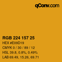 Farbcode: RGB 224 157 25 | qconv.com