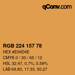颜色代码: RGB 224 157 78 | qconv.com