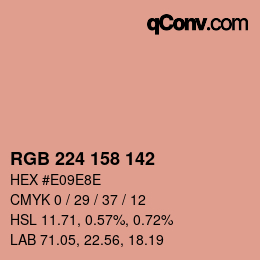 カラーコード: RGB 224 158 142 | qconv.com