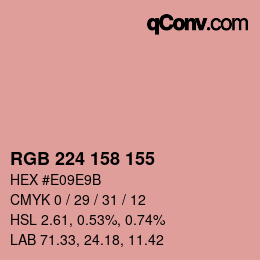 Code couleur: RGB 224 158 155 | qconv.com