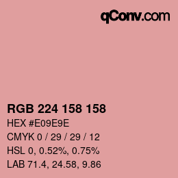 颜色代码: RGB 224 158 158 | qconv.com