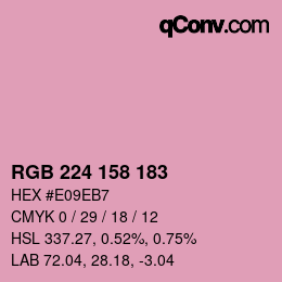 カラーコード: RGB 224 158 183 | qconv.com