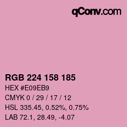 Color code: RGB 224 158 185 | qconv.com