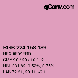 カラーコード: RGB 224 158 189 | qconv.com
