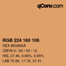 カラーコード: RGB 224 160 106 | qconv.com