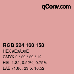 カラーコード: RGB 224 160 158 | qconv.com