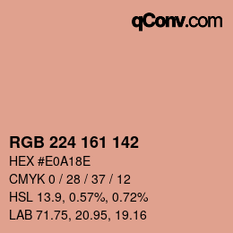 Color code: RGB 224 161 142 | qconv.com