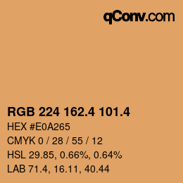 カラーコード: RGB 224 162.4 101.4 | qconv.com