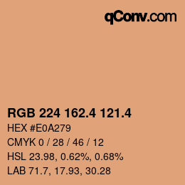 カラーコード: RGB 224 162.4 121.4 | qconv.com