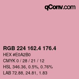 カラーコード: RGB 224 162.4 176.4 | qconv.com