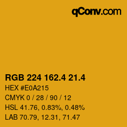 カラーコード: RGB 224 162.4 21.4 | qconv.com