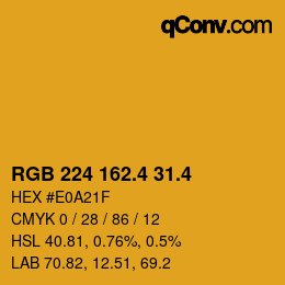 カラーコード: RGB 224 162.4 31.4 | qconv.com